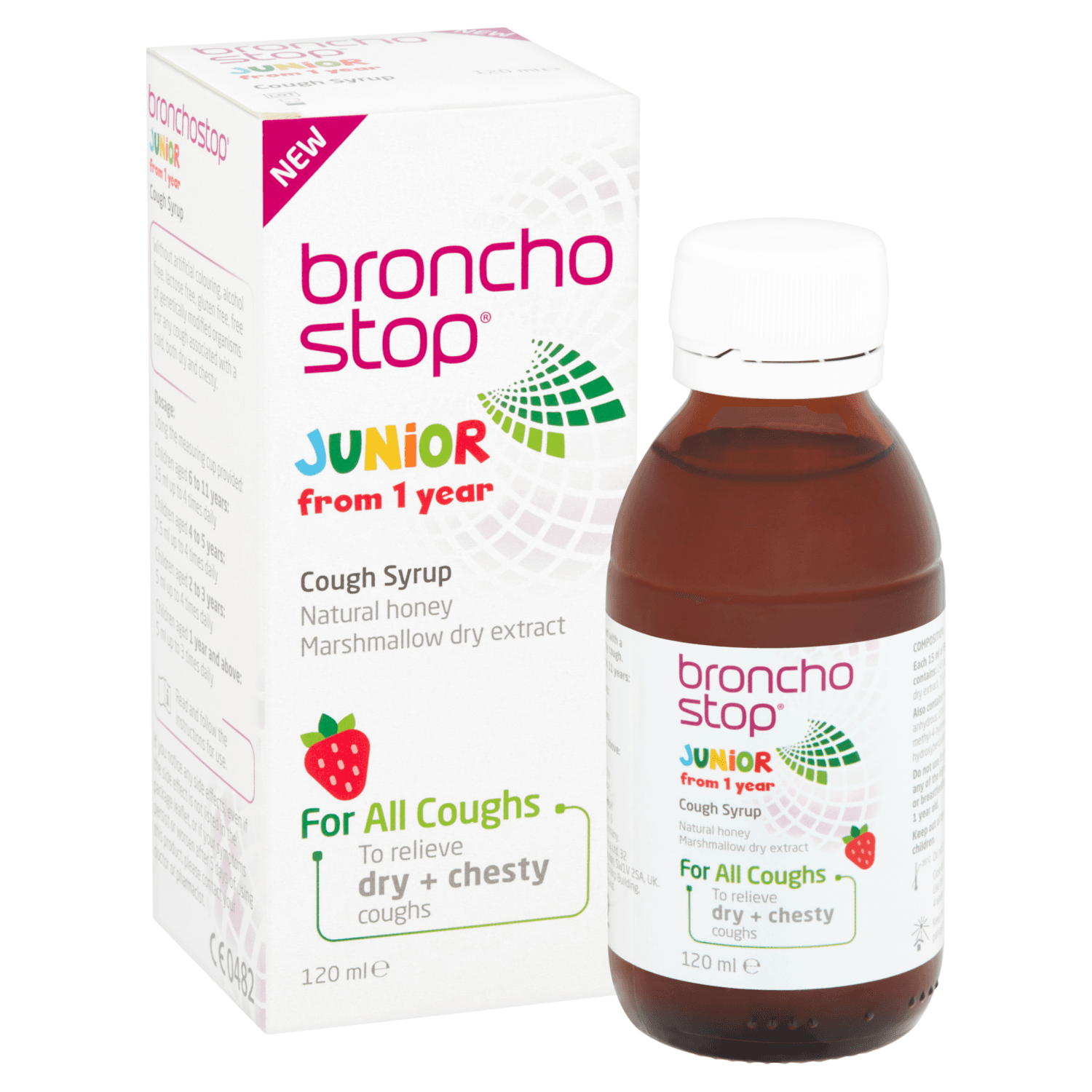 Bronchostop Junior Cough Syrup for children from 1 Year (120ml)