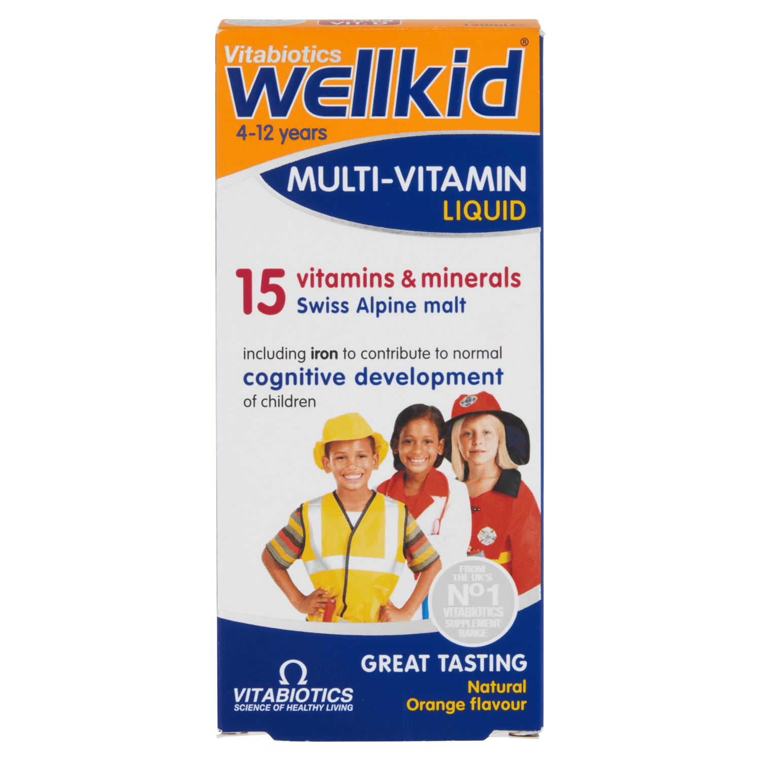 WellKid Multi-Vitamin Liquid Natural Orange Flavour 4-12 Years (150ml)