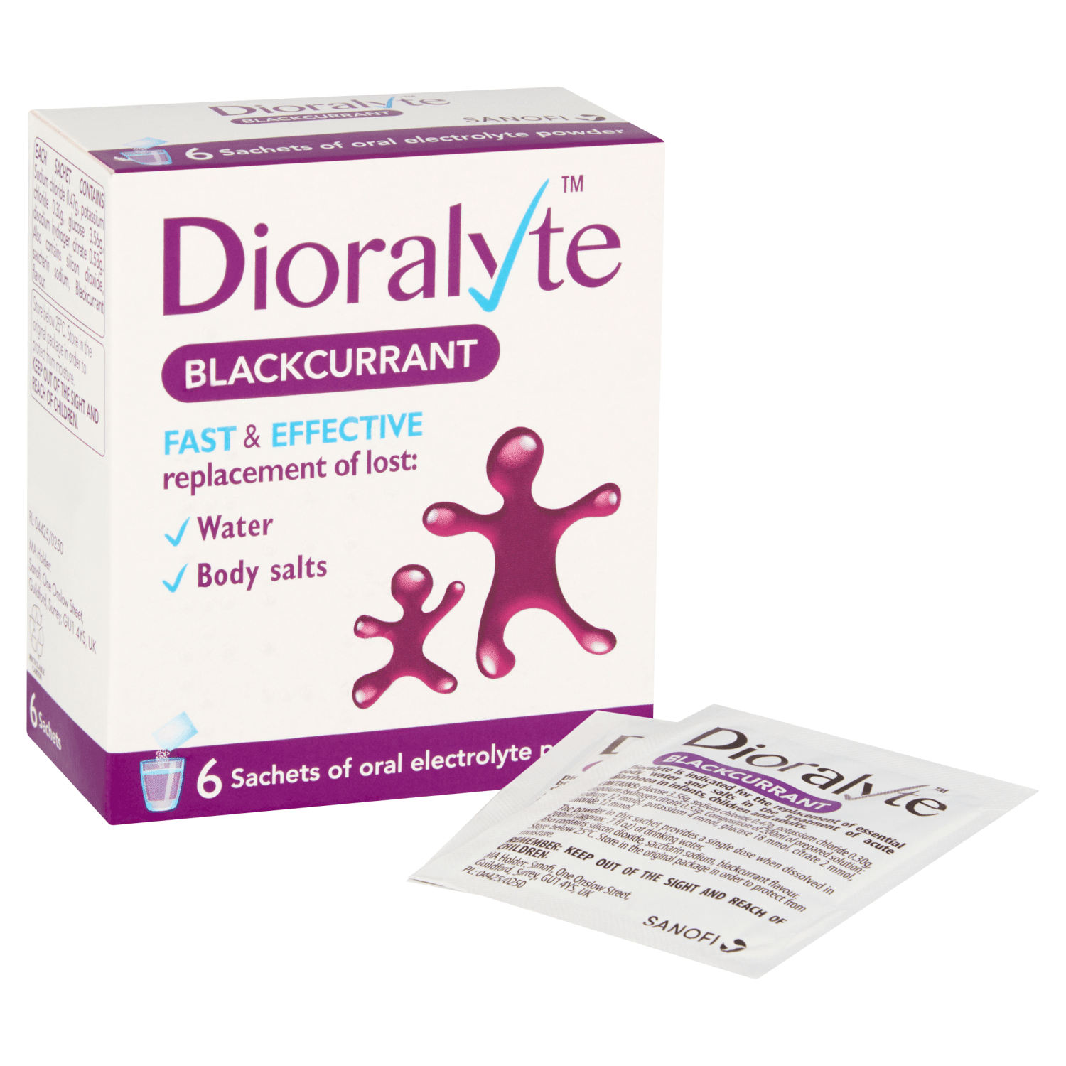 Dioralyte Blackcurrant Oral Electrolyte Powder (6 Sachets)