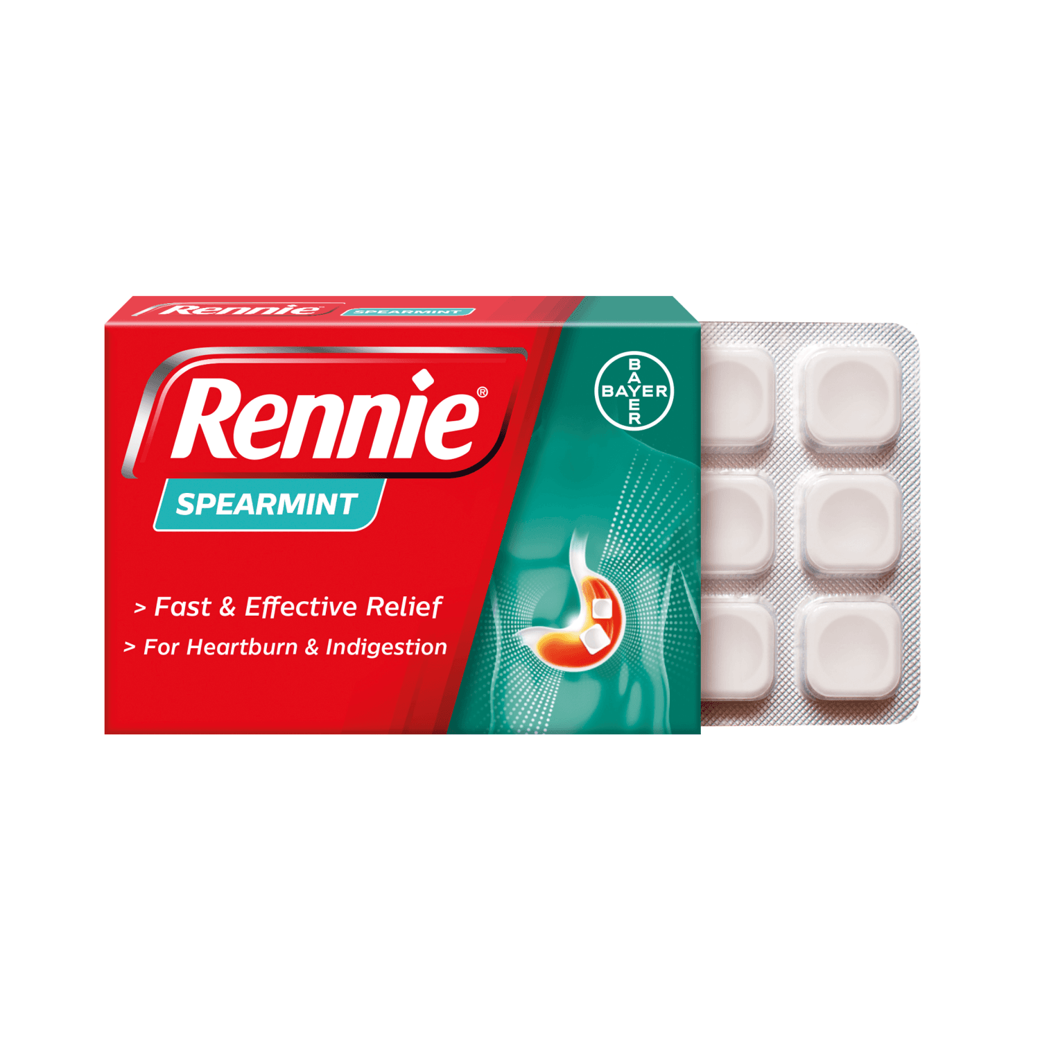 Rennie Spearmint (72 Chewable Tablets)