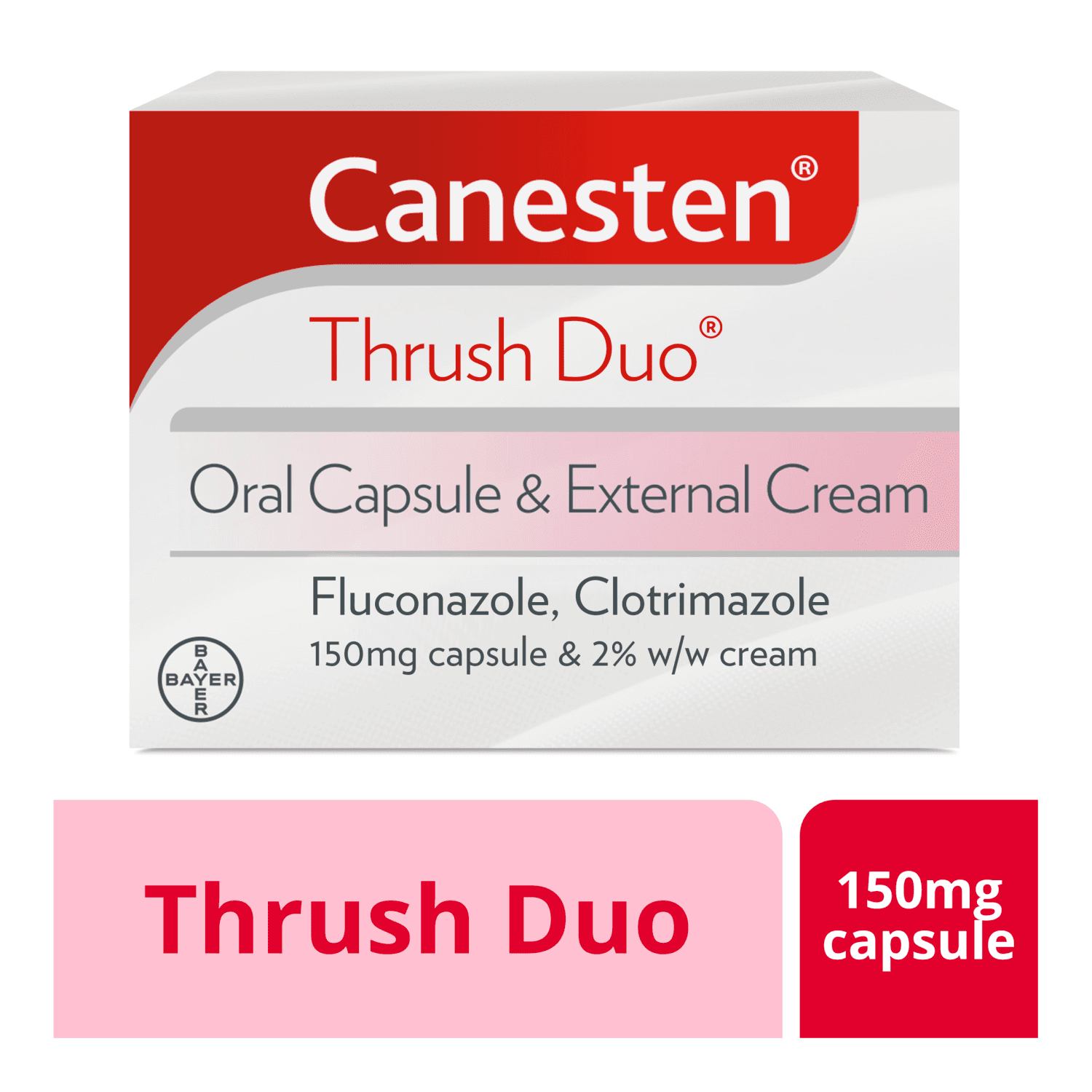 Canesten Thrush Duo Oral Capsule & External Cream (Fluconazole 150mg and Clotrimazole 2% w/w)