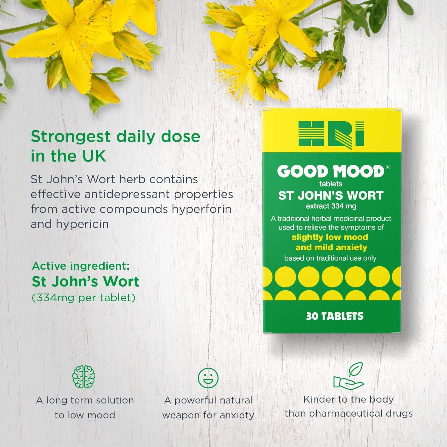 HRI Good Mood St John's Wort Tablets (30)