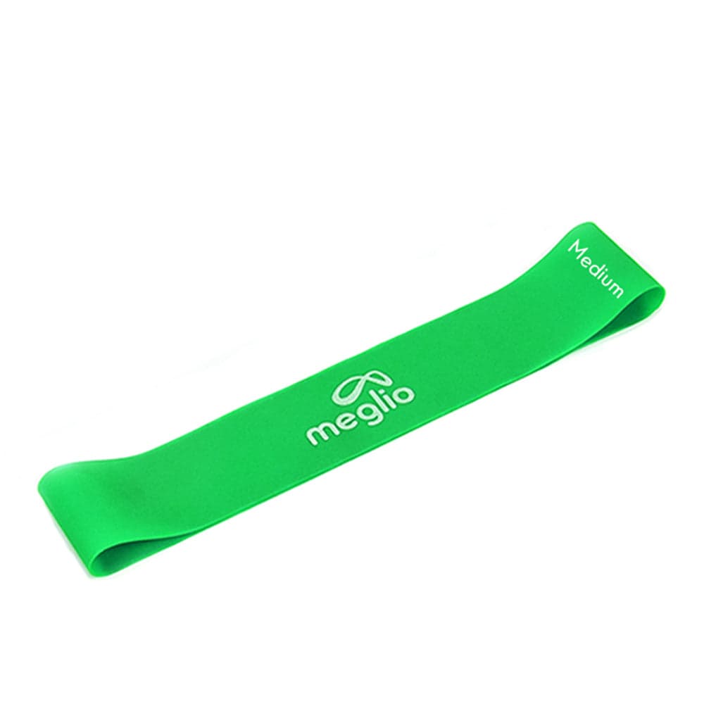 Meglio - Resistance Loops Latex-Free Looped Bands For Pilates, Yoga, Home Fitness. Enhance HIIT Workouts.  (GREEN- Medium strength)