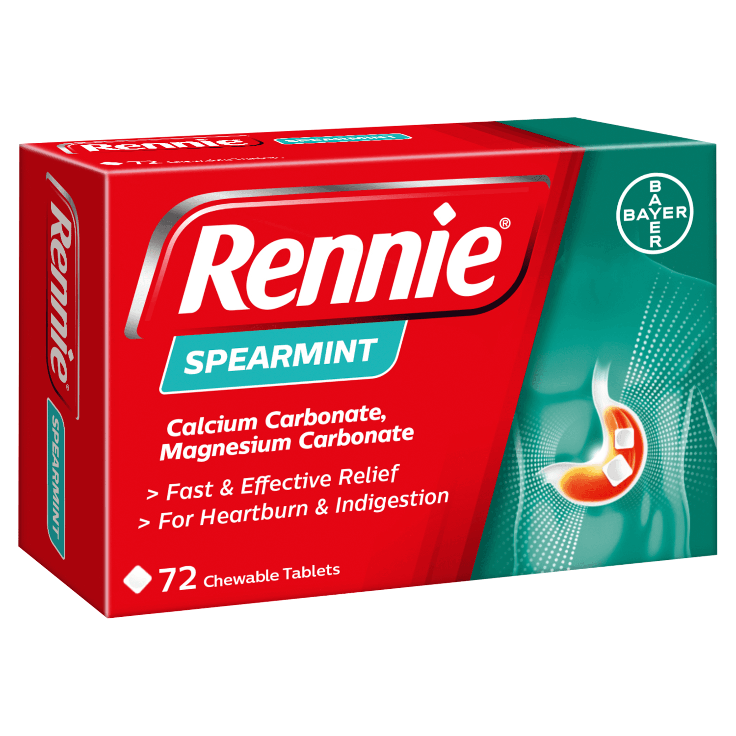 Rennie Spearmint (72 Chewable Tablets)