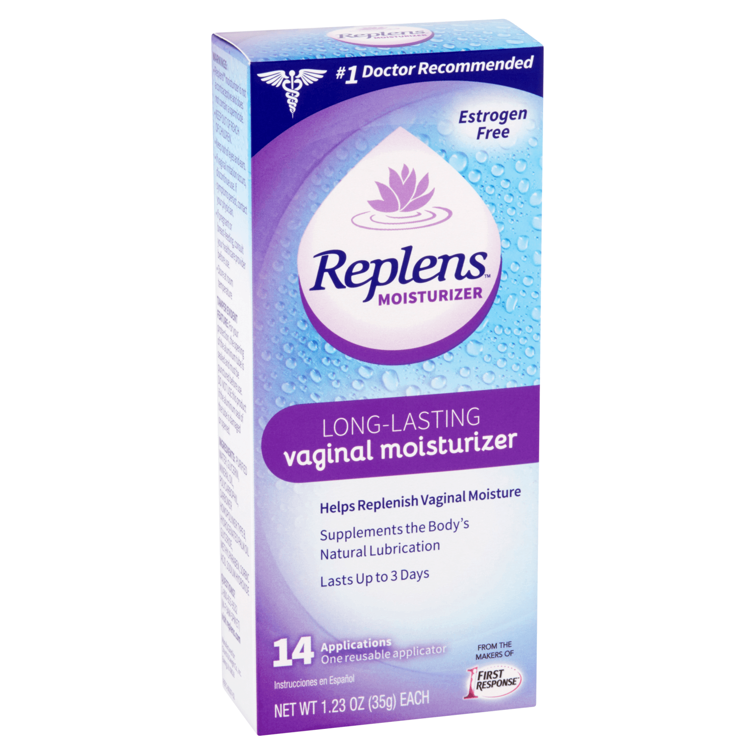 Replens Long-lasting Vaginal Moisturizer With Reusable Applicator, 14 Applications