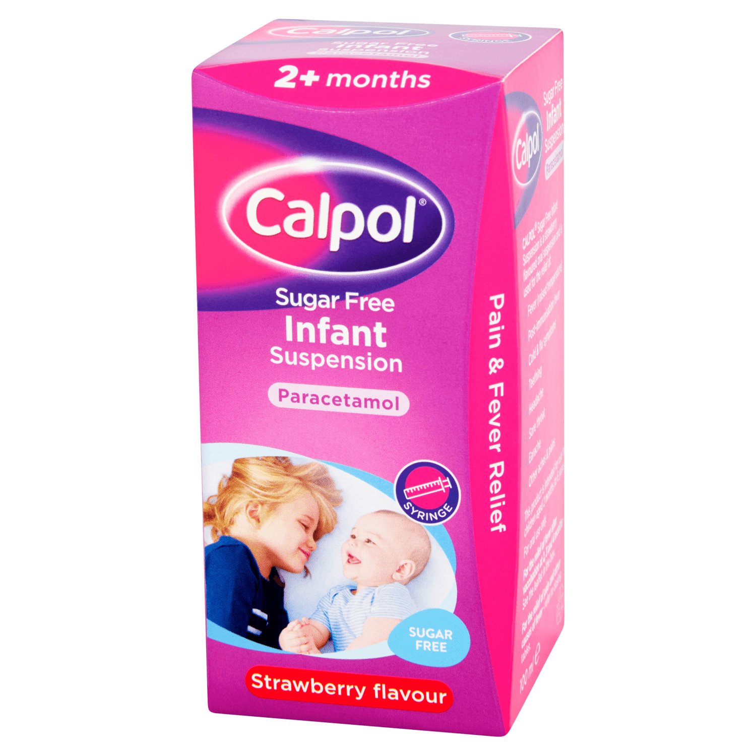 Calpol Sugar Free Infant Suspension -Strawberry Flavour (100ml)