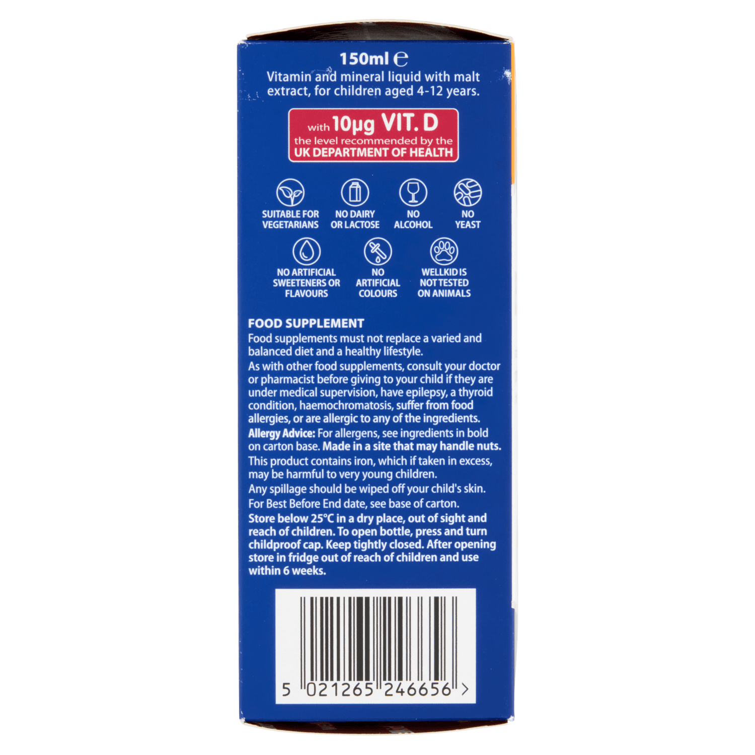 WellKid Multi-Vitamin Liquid Natural Orange Flavour 4-12 Years (150ml)