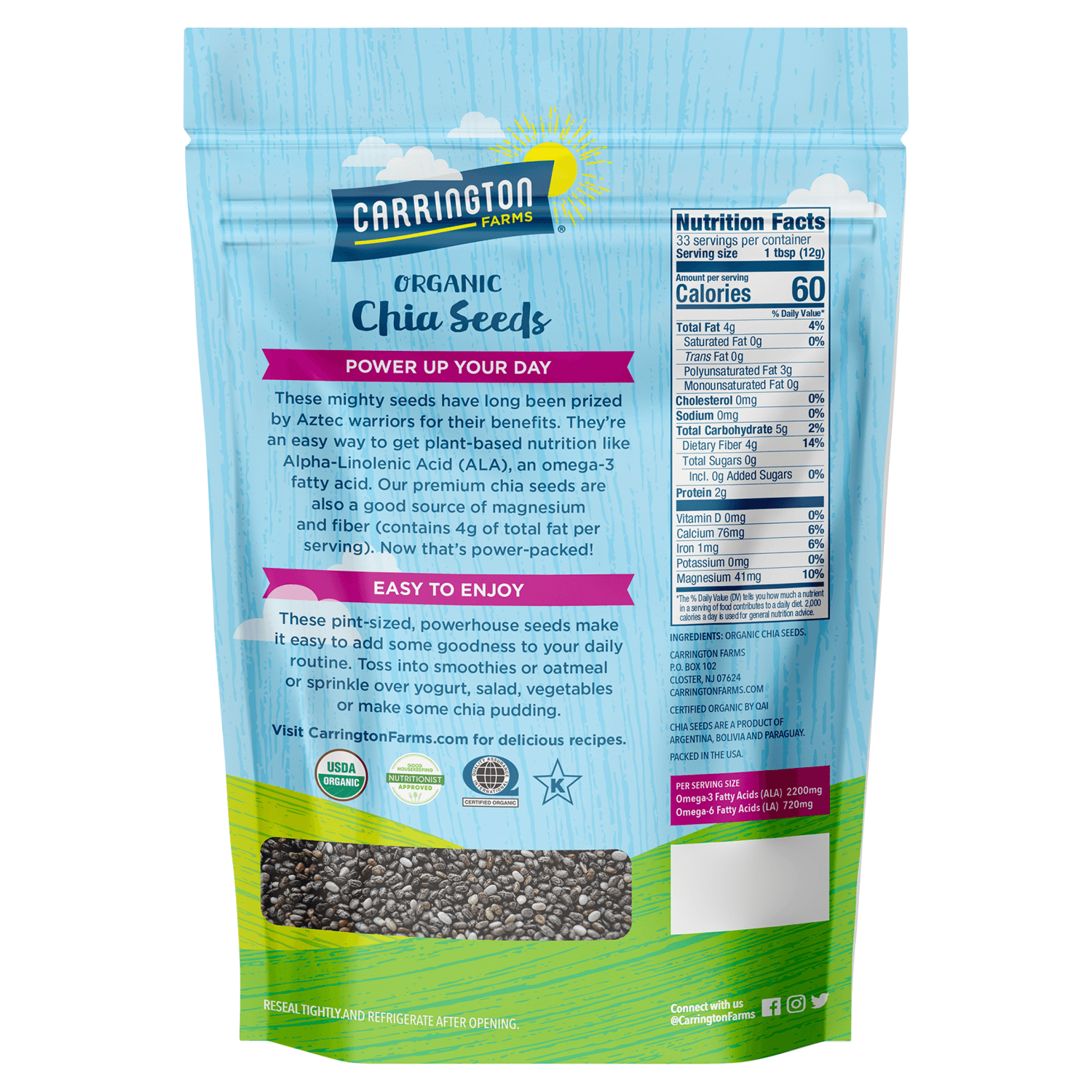 Carrington Farms Organic Chia Seeds (14 oz)