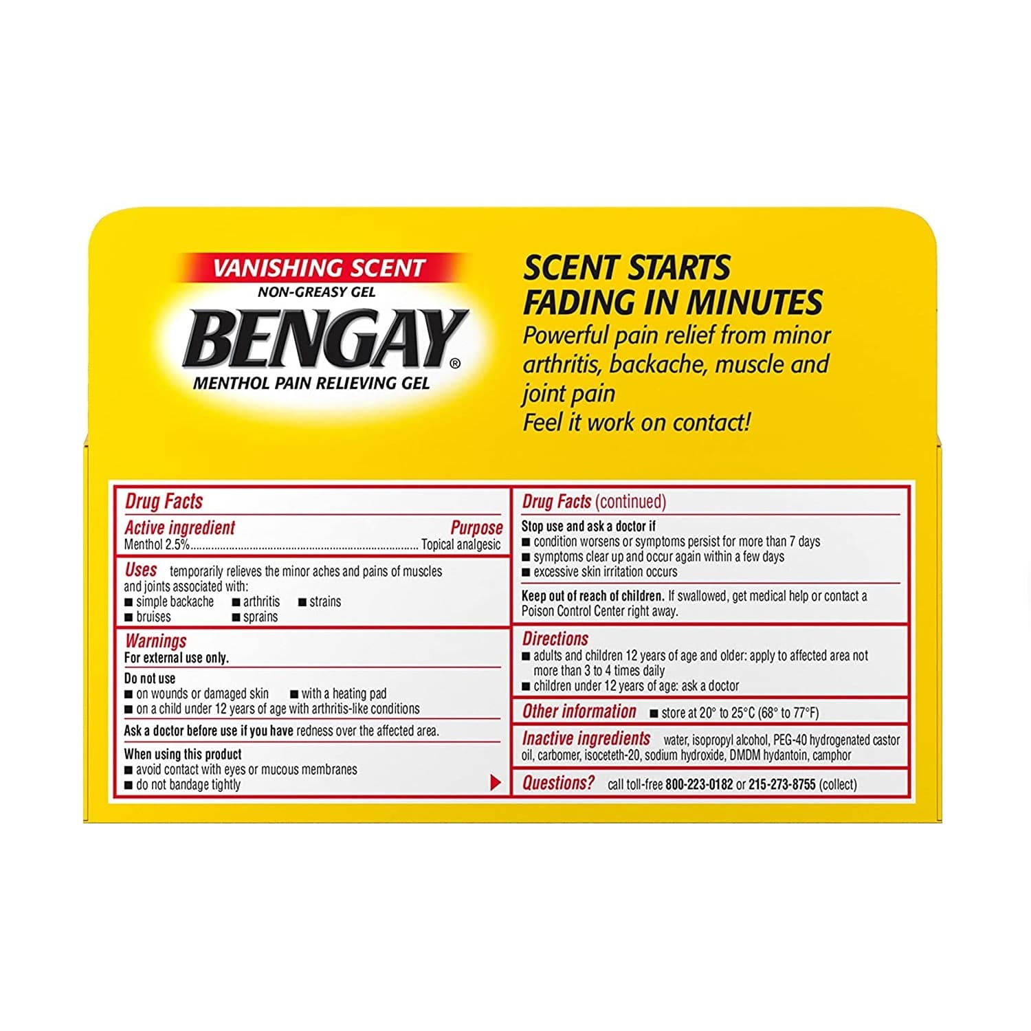 Bengay Vanishing Scent Topical Analgesic Gel (2 oz)