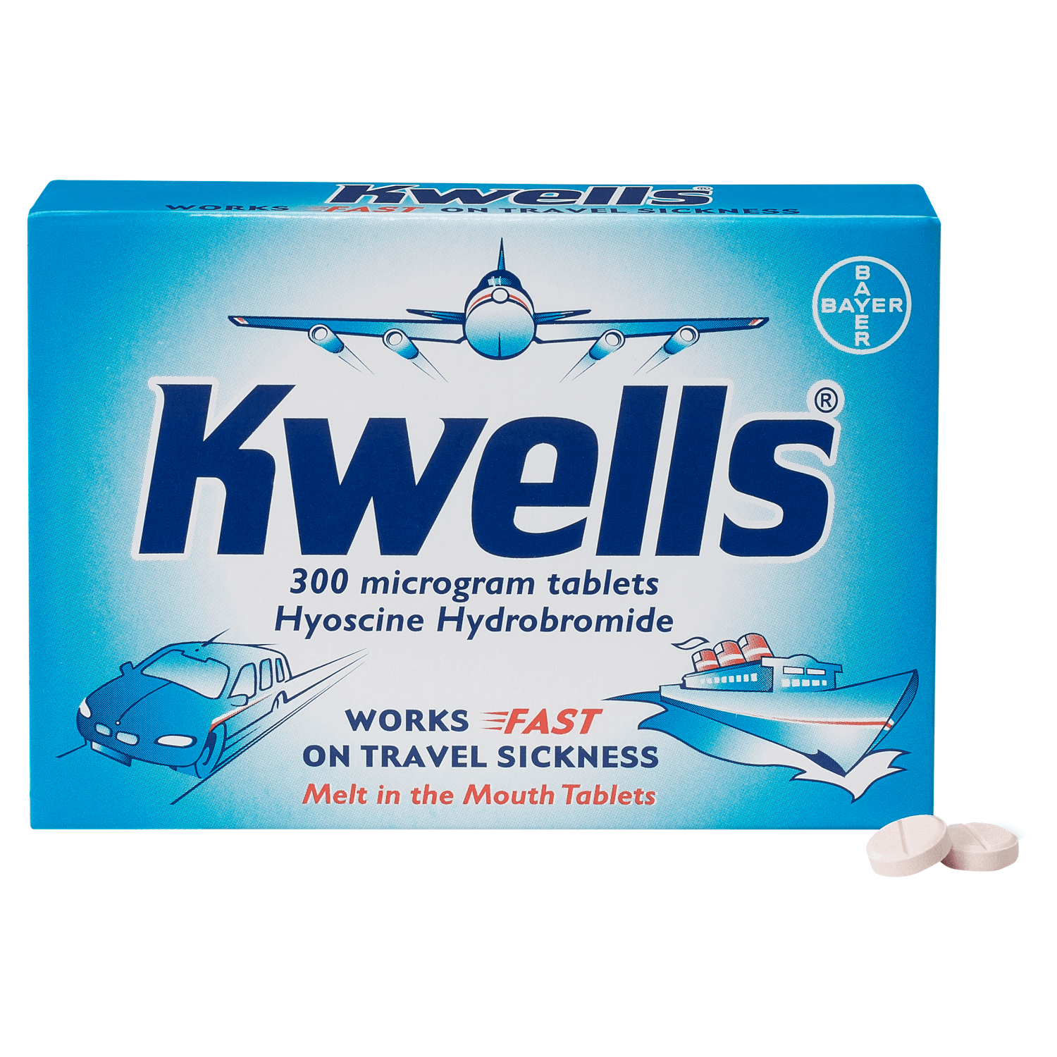 Kwells 300 Microgram Travel Sickness Tablets (12 Tablets)