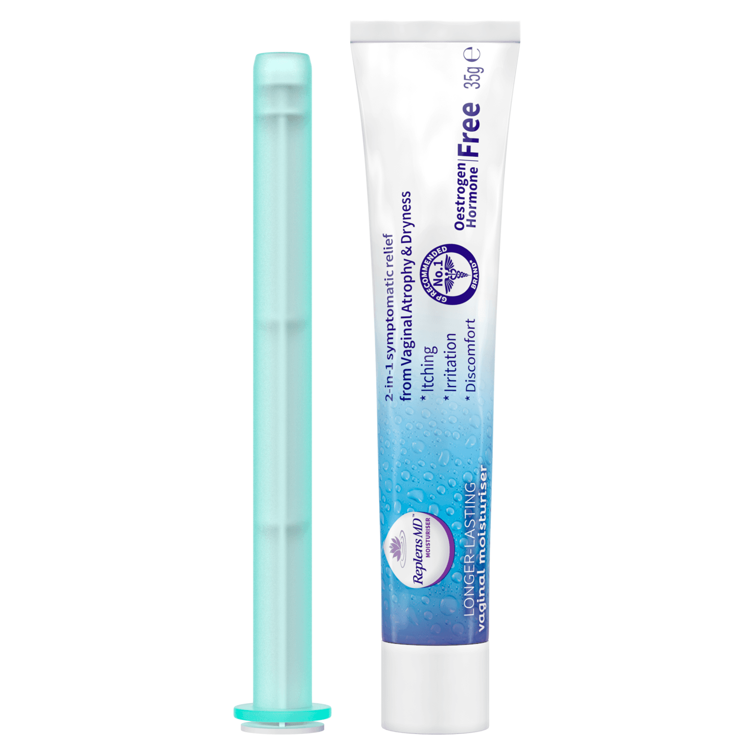 Replens MD Vaginal Moisturiser with re-usable applicator. (35g pack - up to 12 applications)