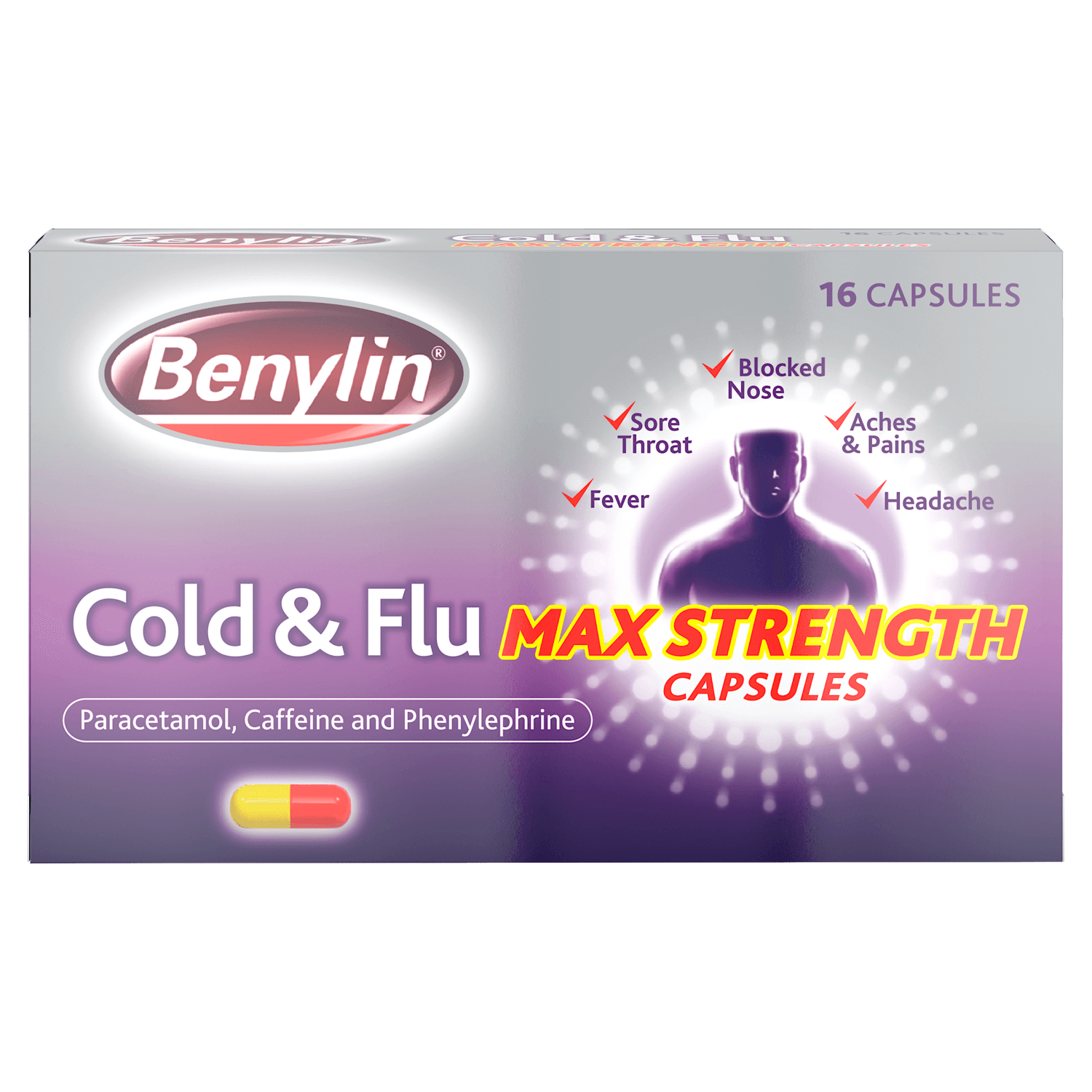 Benylin Cold & Flu Max Strength Capsules (16)