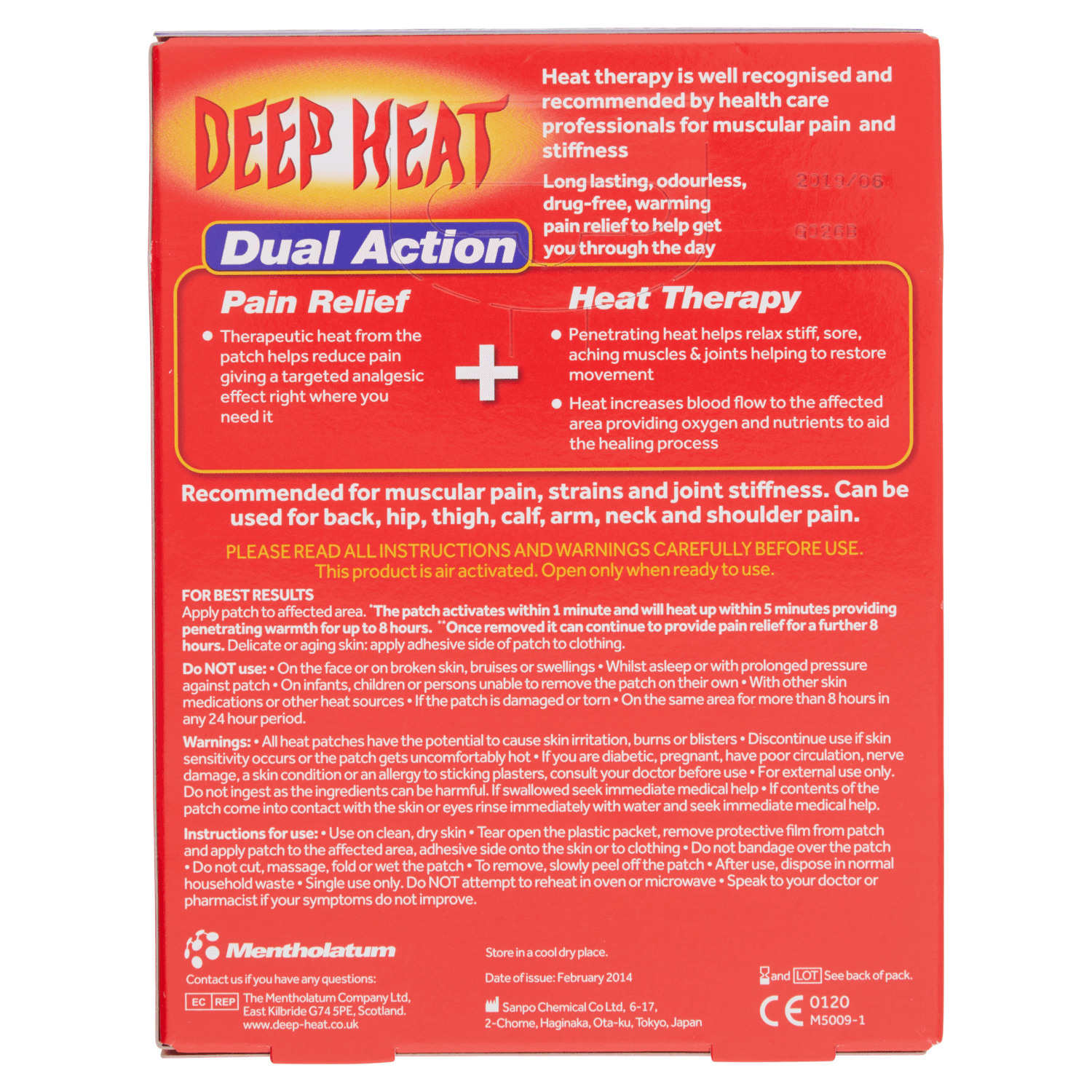 Deep Heat Pain Relief Heat Patch (4 Patches)