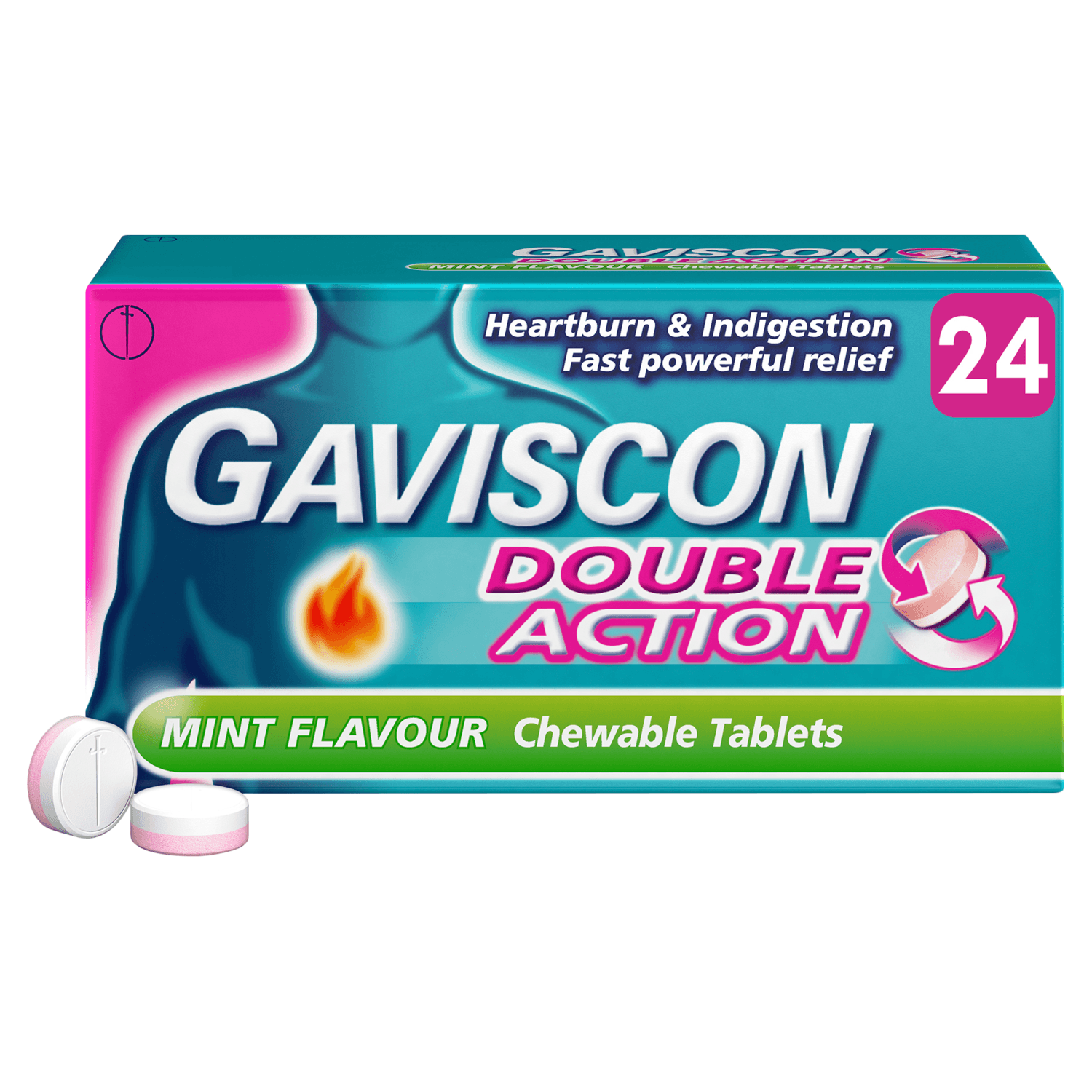 Gaviscon Double Action Mint Flavour (24 Chewable Tablets)