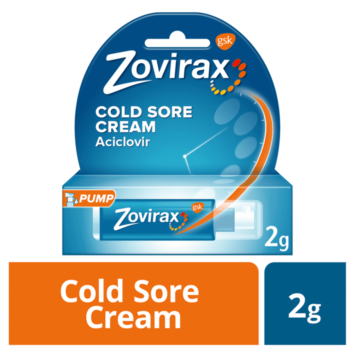 Zovirax Cold Sore Cream Pump (2g)