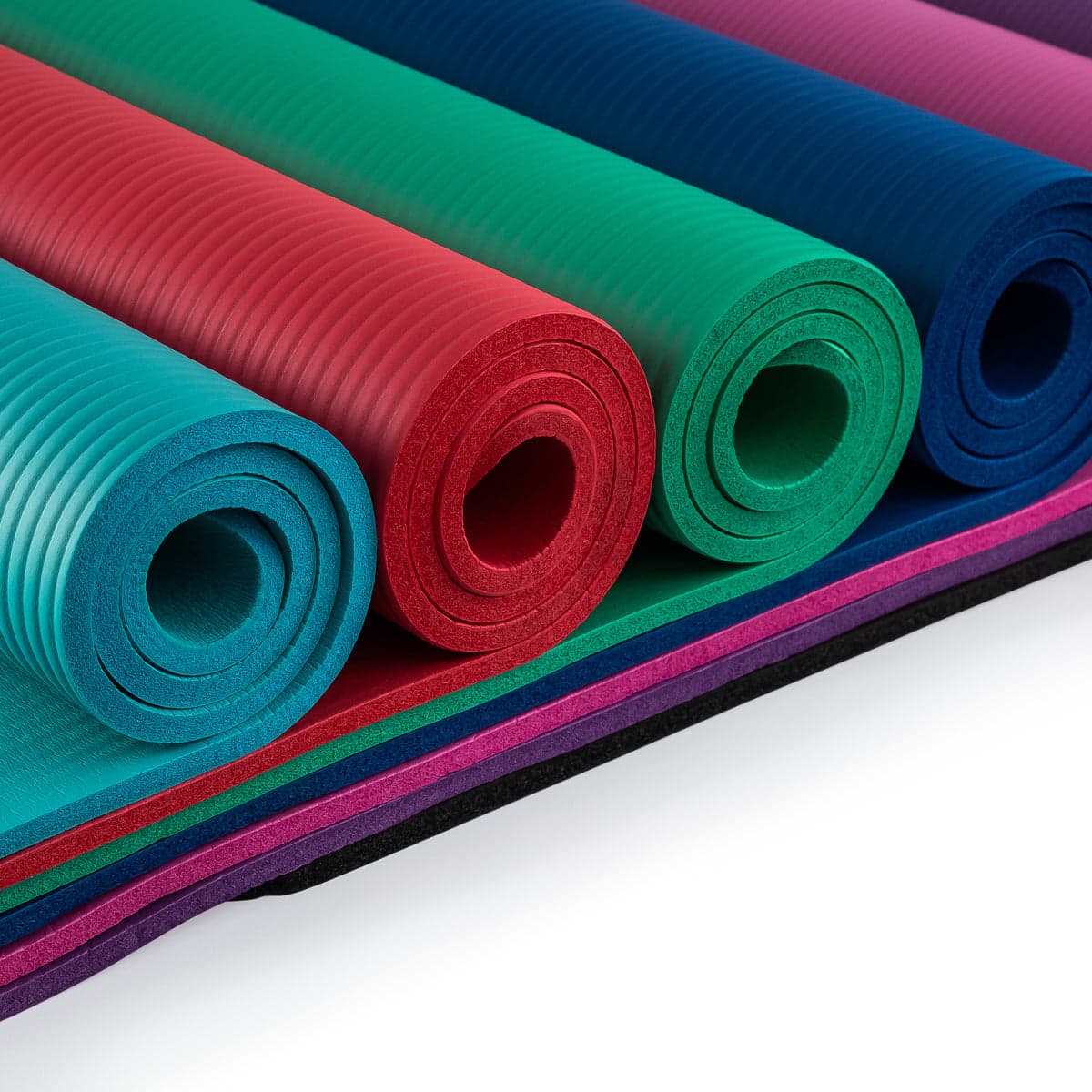 Meglio - Yoga Mat 10mm For Yoga, Pilates, HIIT, Home Fitness. Non-Slip, Premium Comfort - Carry Strap Included. (Black)