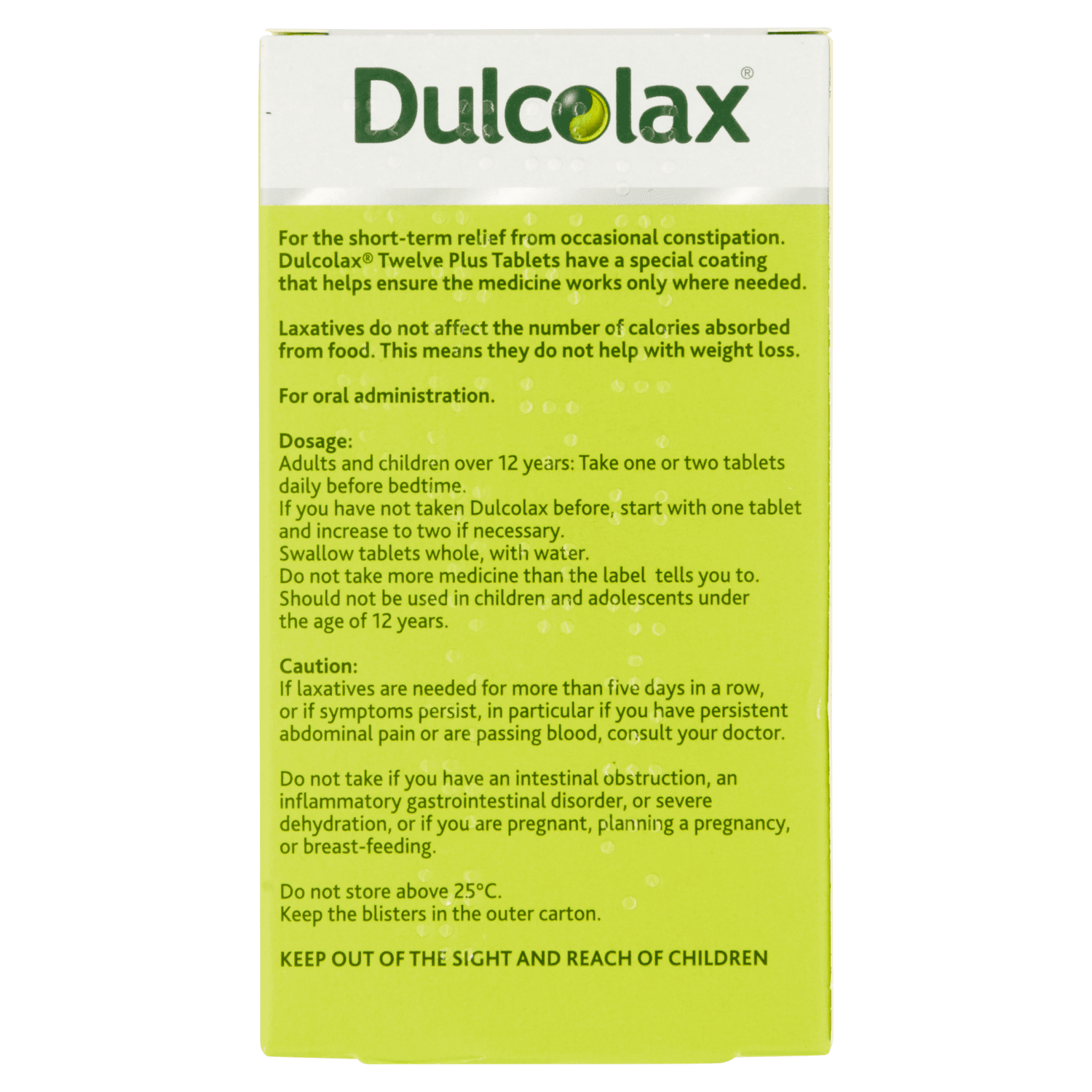 Dulcolax Twelve Plus (100 tablets)